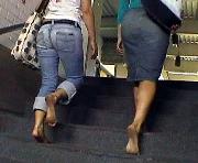 City  barefoot walking